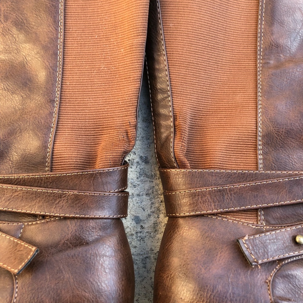 Torrid Brown Faux Leather Riding Boots Size 9 W - Picture 5 of 8